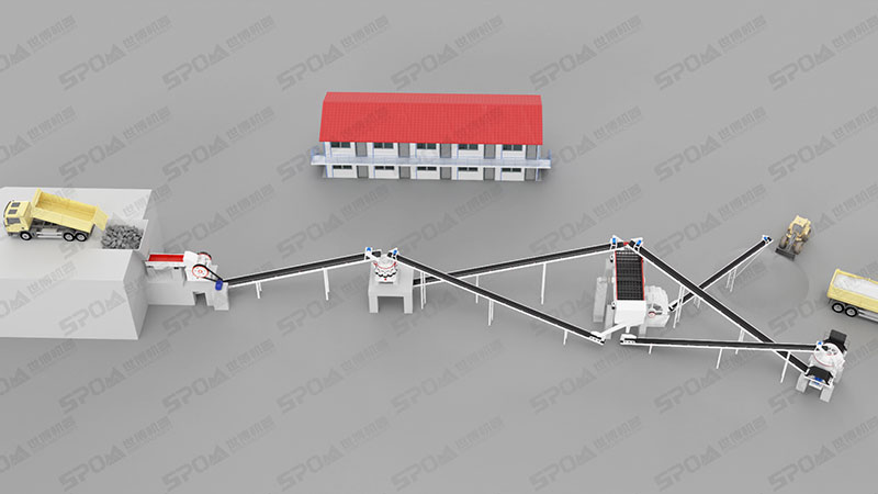 石料破碎生產(chǎn)線三段二閉路設(shè)計圖